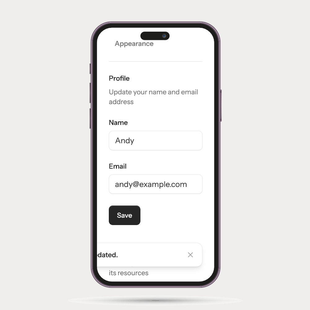 Mobile device with large text size showing a Toast notification that overflows the viewport