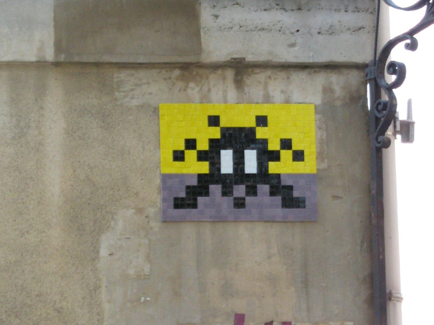 Space invader mosaic